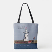 Harbour Beach Lighthouse sur tout le sac fourre-to (Dos)