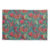 Harbour Blue-achtergrond met Red Tulips Kussensloop (Achterkant)