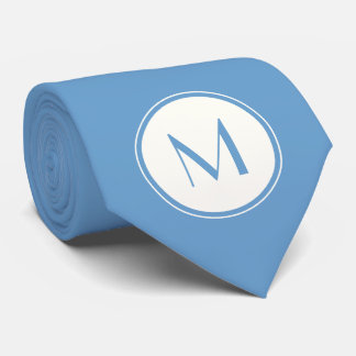 Harbour Blue met Stropdas van het witte cirkelmono