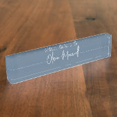 Harbour Blue Sketting Cursive Script Naambordje (Zijkant)