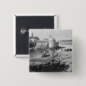 Harbour, Concarneau Vierkante Button 5,1 Cm (Voorkant /achterkant)