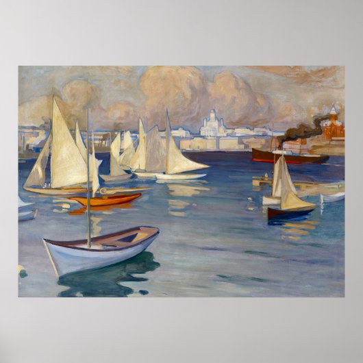 Harbour in Helsinki, Albert Edelfelt Poster (Voorkant)