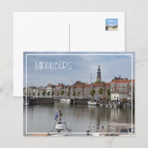 Harbour in Spring, Middelburg, Nederland Briefkaart