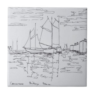 Harbour of Concarneau   Zuid-Bretagne, Frankrijk Tegeltje