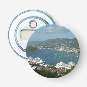 Harbour op de St. Thomas US Maagdeneilanden Button Flesopener