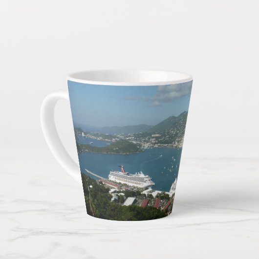 Harbour op de St. Thomas US Maagdeneilanden Latte Mok (Linkerhoek)
