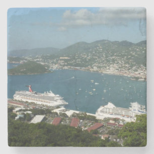 Harbour op de St. Thomas US Maagdeneilanden Stenen Onderzetter