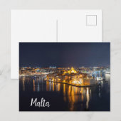 Harbour op Malta verlicht 's nachts Briefkaart (Voorkant / Achterkant)