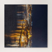 Harbour op Malta verlicht 's nachts Legpuzzel (Horizontaal)