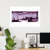 Harbour 's nachts poster (Thuiskantoor)