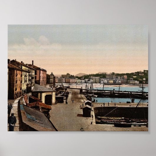 Harbour, San Sebastian, Spanje Fotochrom Poster (Voorkant)