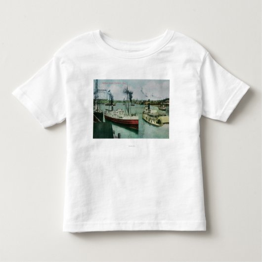 Harbour-scène in Portland, Oregon Kinder Shirts (Voorkant)
