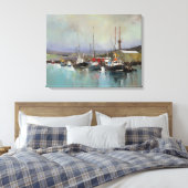 Harbour Scene - Ingewikkelde Canvas Print (Insitu (Slaapkamer))