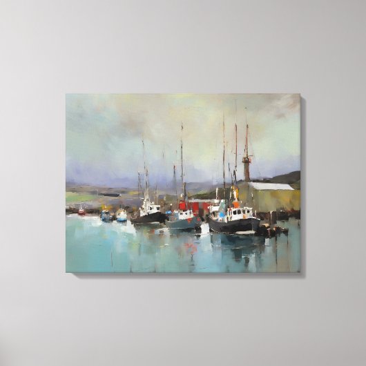Harbour Scene - Ingewikkelde Canvas Print (Voorkant)