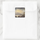 Harbour Scene Vierkante Sticker (Tas)
