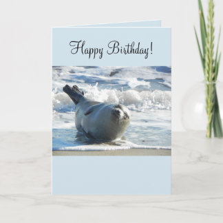 Harbour Seal Birthday Kaart
