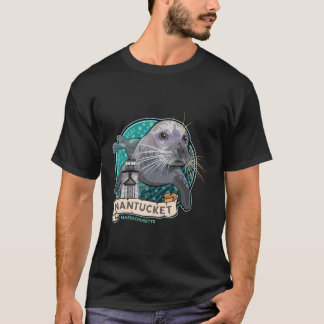 Harbour Seal en Brant vuurtoren Nantucket Massach T-shirt