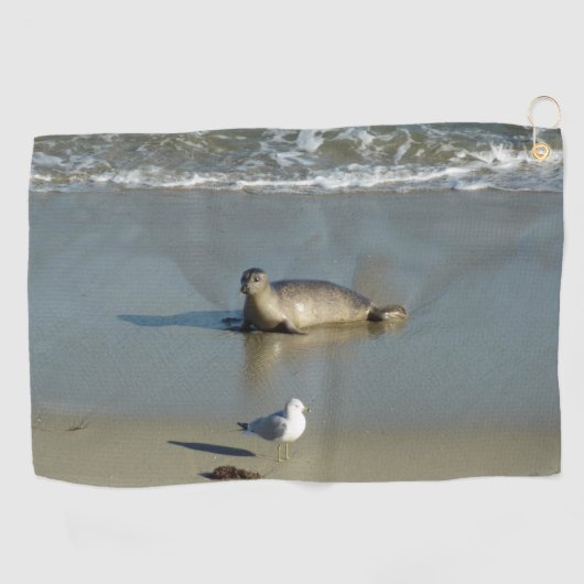 Harbour Seal in La Jolla California Golfhanddoek (Horizontaal)