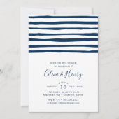 Harbour Stripe Engagement Party Invitation Kaart (Voorkant)