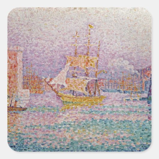 Harbour te Marseille, c.1906 Vierkante Sticker (Voorkant)