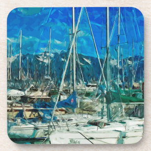 Harbour van Seward Alaska Abstract Impressionisme Drankjes Onderzetter