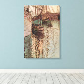 Harbour van Trieste door Egon Schiele, Kunst Canvas Afdruk (Insitu (Houten vloer))