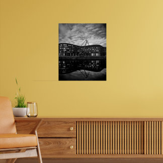 Harbourside Reflection in Winter – Duisburg Poster