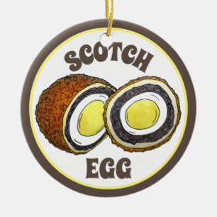Hard Boiled Scotch Eggs UK British Snack Food Keramisch Ornament