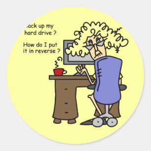 Hard Drive Back Ronde Sticker