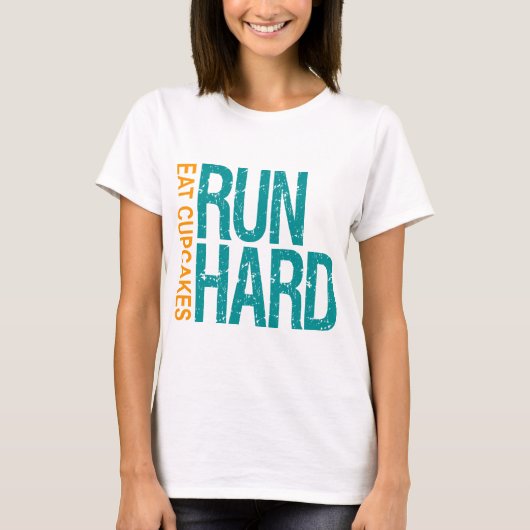 Hard eten cupcakes t-shirt (Voorkant)