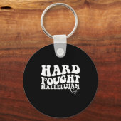 Hard Fought Hallelujah Retro Groovy Jesus Sleutelhanger (Voorkant)