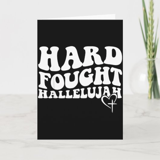 Hard Fought Hallelujah Retro Groovy Jezus Kaart (Voorkant)