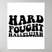 Hard Fought Hallelujah Retro Jesus Poster (Voorkant)