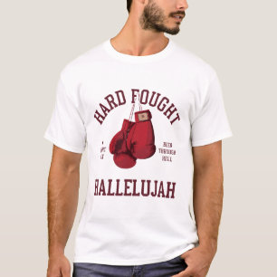 Hard Fought Hallelujah Roze Strik Boxing Handschoe T-shirt