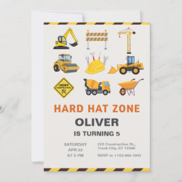 Hard Hat Zone Construction Site Birthday Party Kaart
