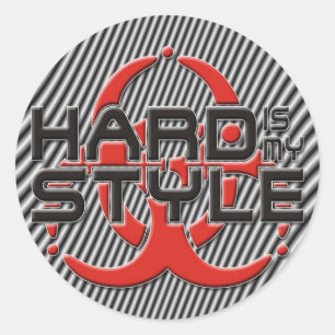 hard is mijn stijl   strepen   hardstijlmuziek ronde sticker