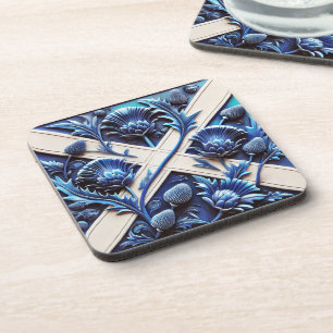 Hard kunststof onderzetter met Scottish Thistles D