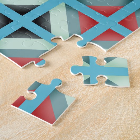 Hard Moeilijk Kleurrijk Blauw Roze Koraal Gradiënt Legpuzzel (Zijkant)