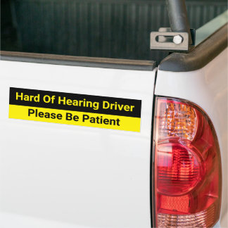 Hard of Hearing Driver Caution Bumpersticker