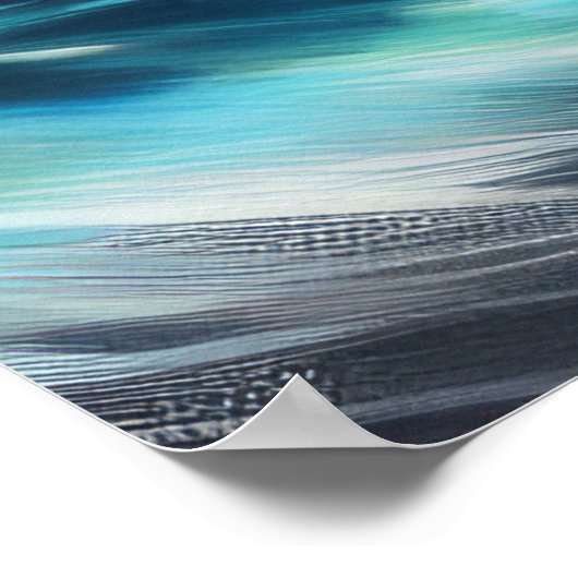 Hard Pastel Drawing Waves op een Strand III Poster (Hoek)