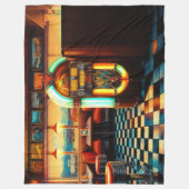 Hard Pastel Tekening 1950's Diner Jukebox Fleece Deken (Voorkant)