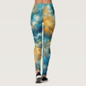 Hard Pastel Tekening Abstracte Oceaan Leggings (Achterkant)