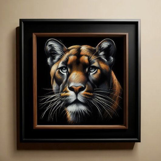 Hard Pastel Tekening Bergleeuw Poster