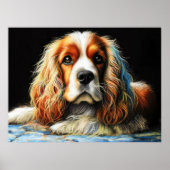 Hard Pastel Tekening Cocker Spaniel Hond Poster (Voorkant)