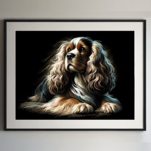 Hard Pastel Tekening Cocker Spaniel Poster