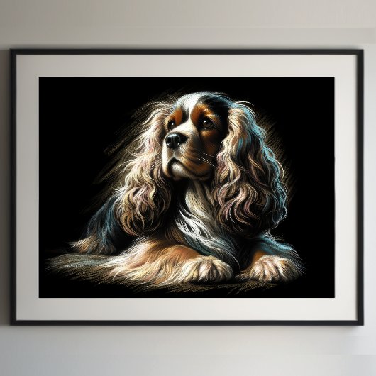 Hard Pastel Tekening Cocker Spaniel Poster