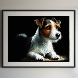Hard Pastel Tekening Jack Russell Terrier Poster