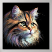 Hard Pastel Tekening Kat Poster (Voorkant)