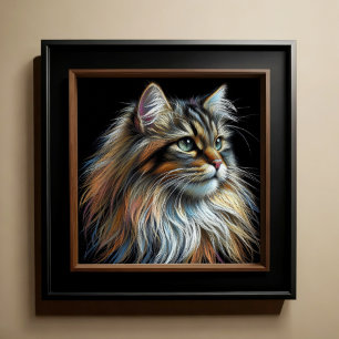 Hard Pastel Tekening Kat Poster