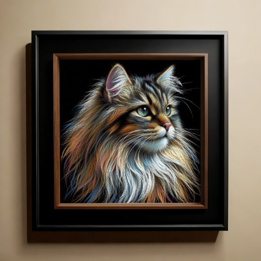 Hard Pastel Tekening Kat Poster